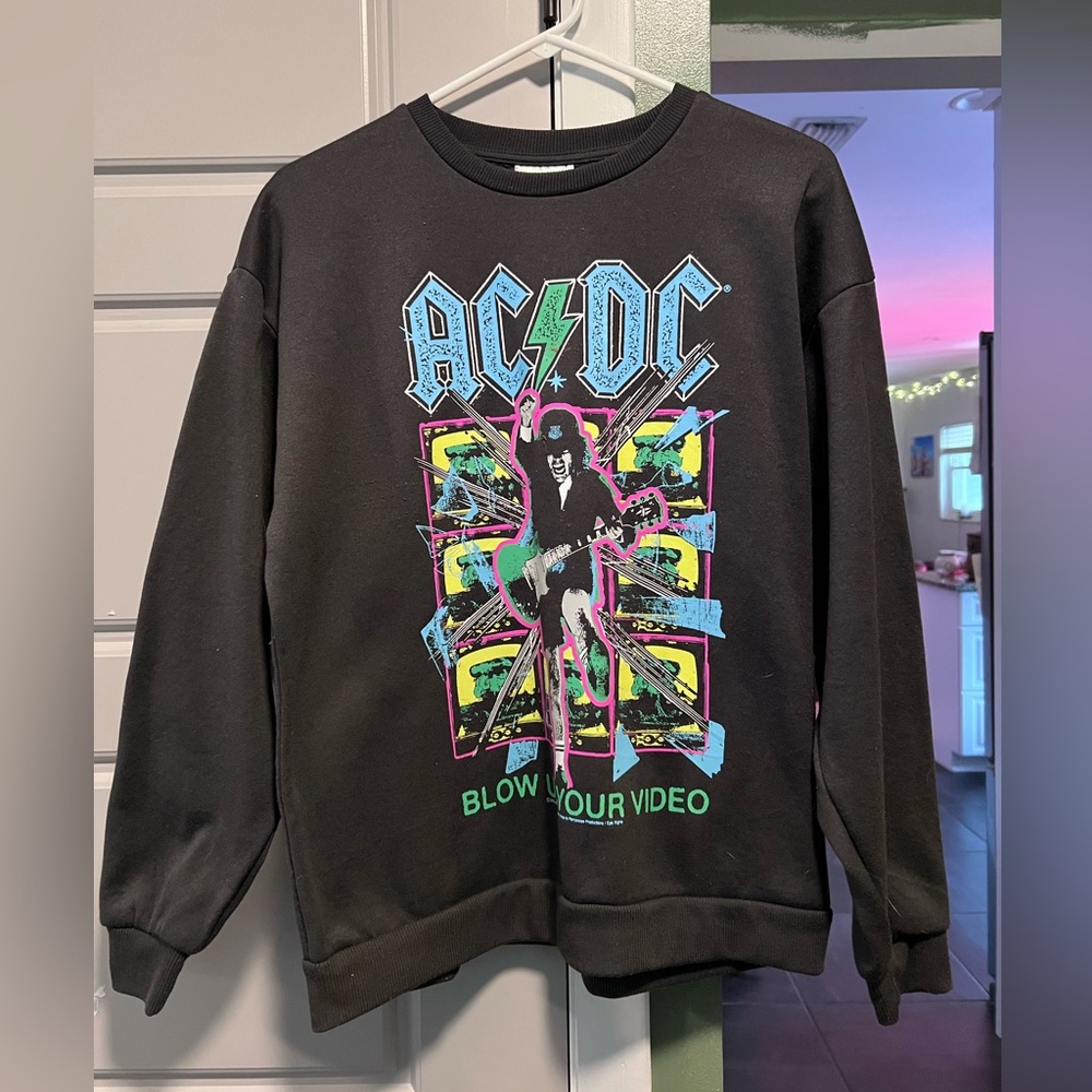AC/DC Black Sweater with Colorful Graphic